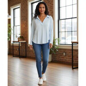 Free People We The Free Annie S Ribbed Long Sleeve Slouchy Pullover Gently Used